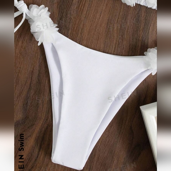 White Floral Applique Bikini - Picture 3 of 6